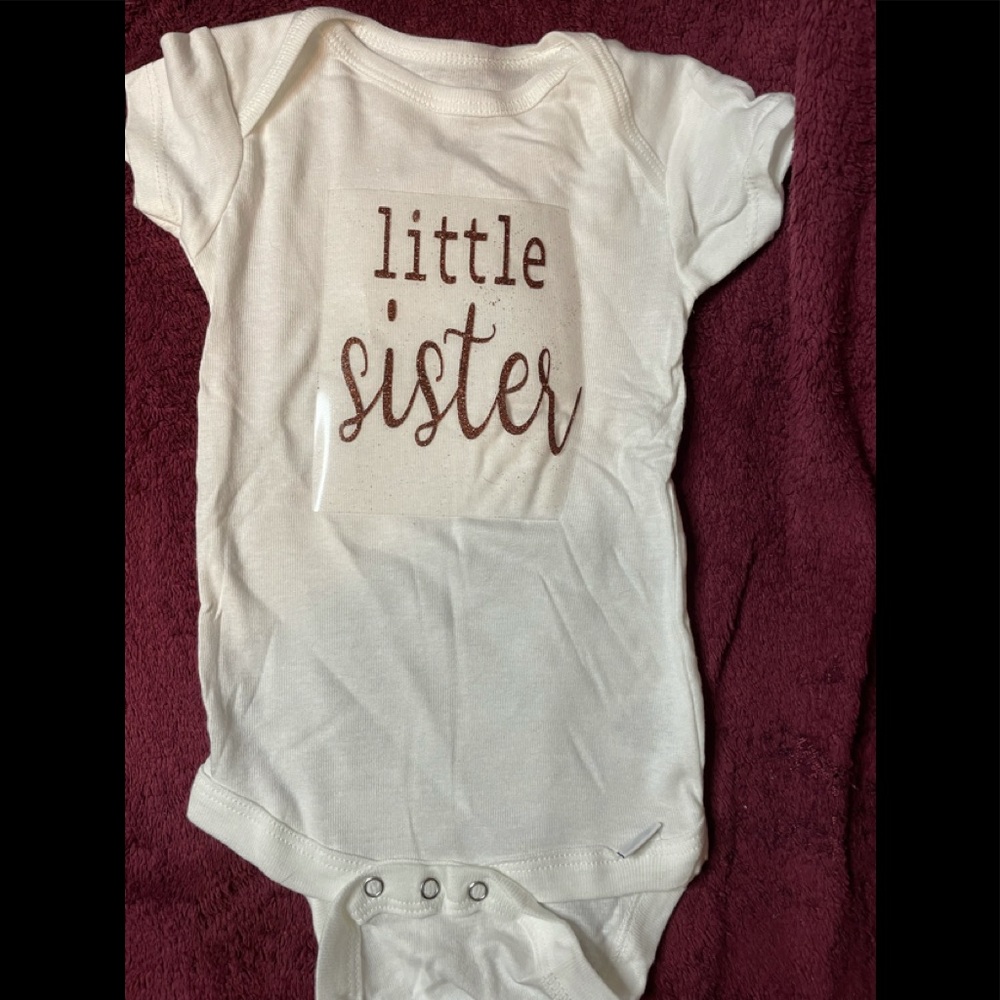 Little Sister glitter onesie NWOT